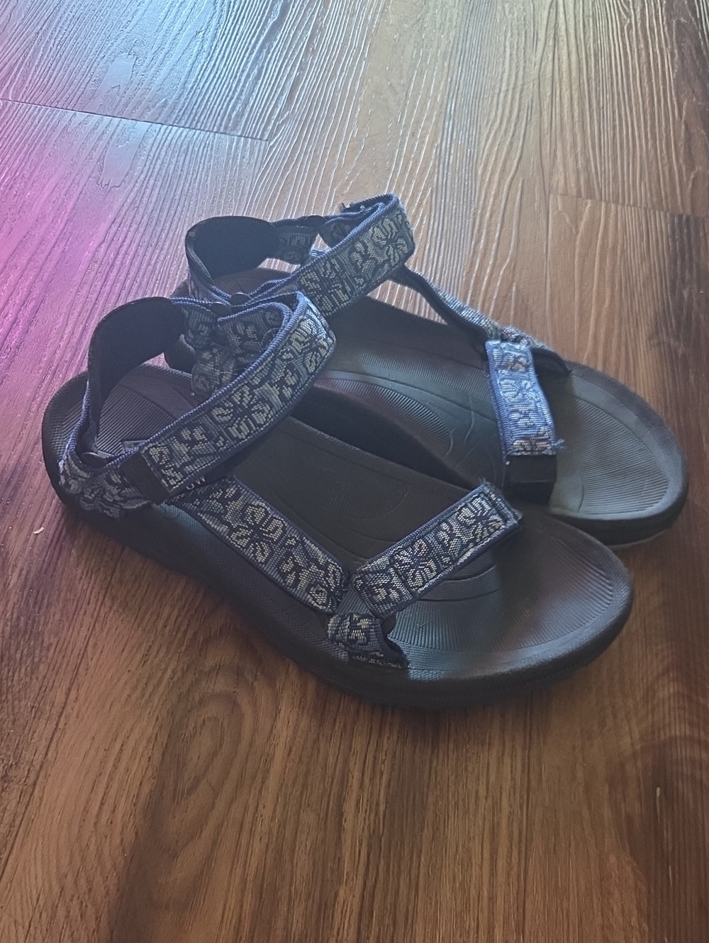 Teva Navy Patterned Adjustable Sport Sandals